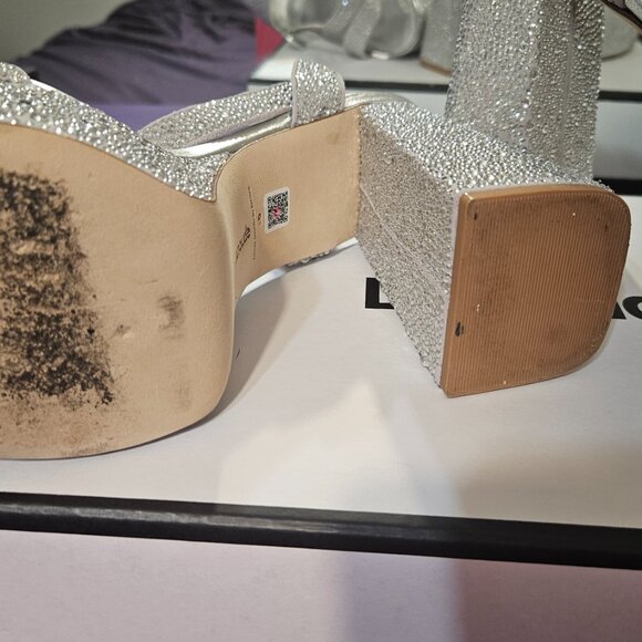 Larroude Dolly Crystal Sandal in Gray - Picture 4 of 6